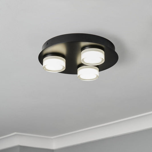Spa Amalfi 3 Light Plate Flush Light IP44 14W 1400lm 4000K Matt Black