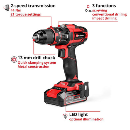 Einhell PXC 18V Brushed Combi Drill 1 x 2.5Ah