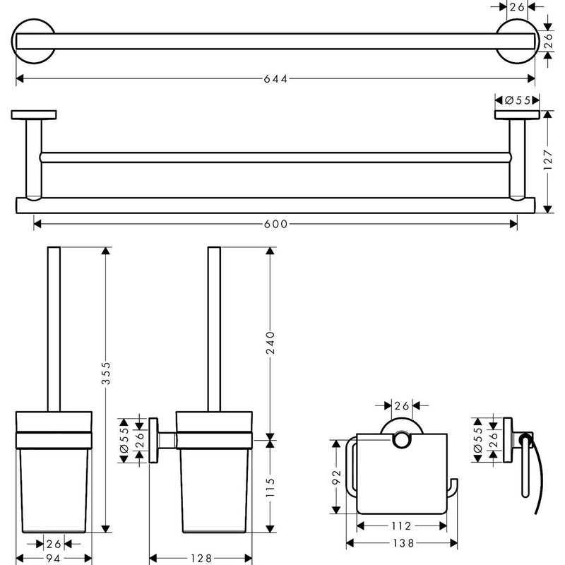 Hansgrohe Logis Universal Bath Accessory Set Chrome