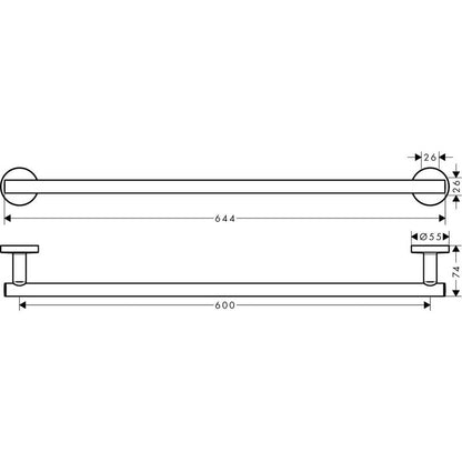 Hansgrohe Logis Universal Bath Towel Rail Chrome