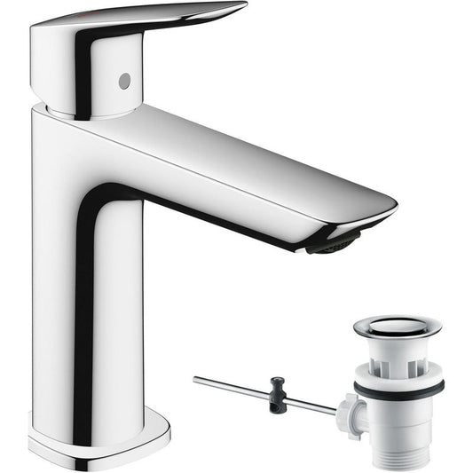 Hansgrohe Logis Basin Mixer Tap 110 Fine CoolStart with Pop-up Waste Chrome