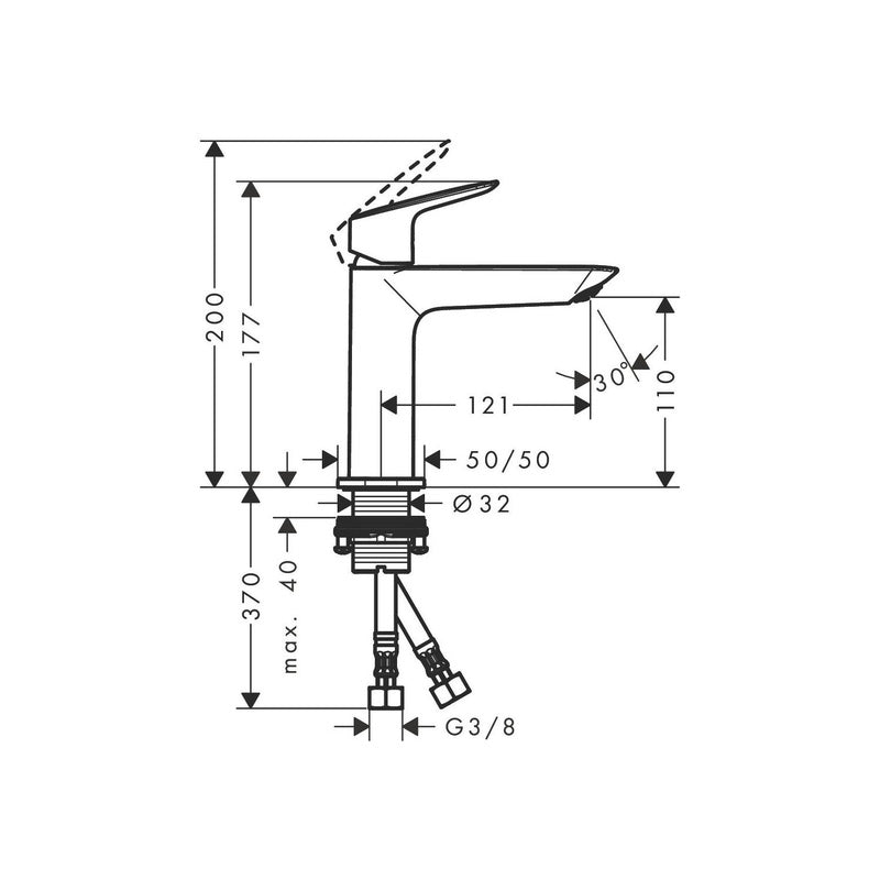 Hansgrohe Logis Fine Basin Mixer Tap 110 without Waste Chrome