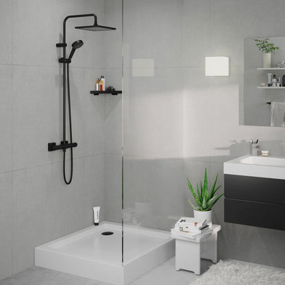 Hansgrohe Vernis Shape 240 EcoSmart Thermostatic Shower System Matt Black