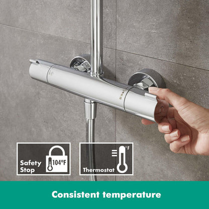 Hansgrohe Crometta E 240 EcoSmart Thermostatic Shower System Chrome