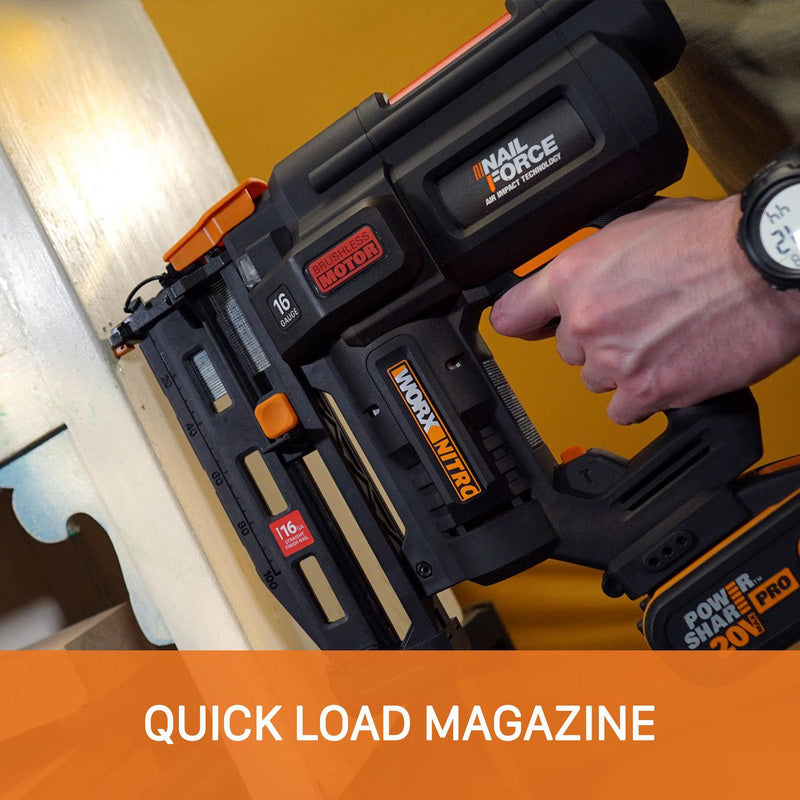 Worx Nitro 20V 16 Gauge Finish Nailer Body Only