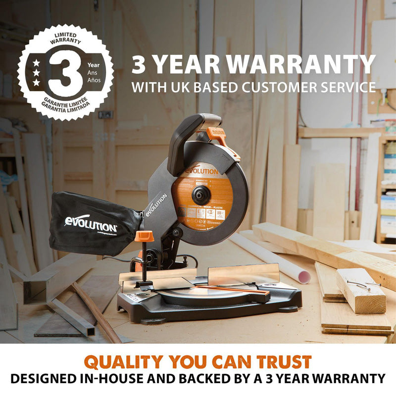 Evolution TSR210CMS 210mm Multi-Material Compound Mitre Saw 240V