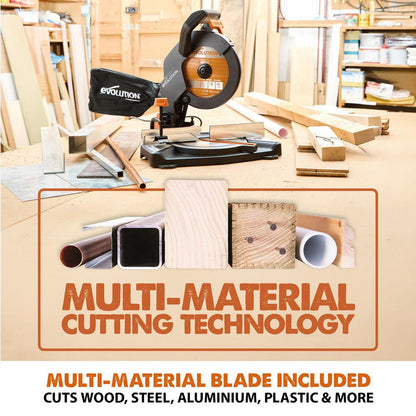 Evolution TSR210CMS 210mm Multi-Material Compound Mitre Saw 240V