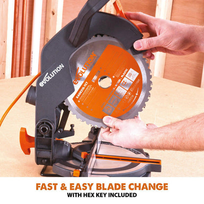 Evolution TSR210CMS 210mm Multi-Material Compound Mitre Saw 240V