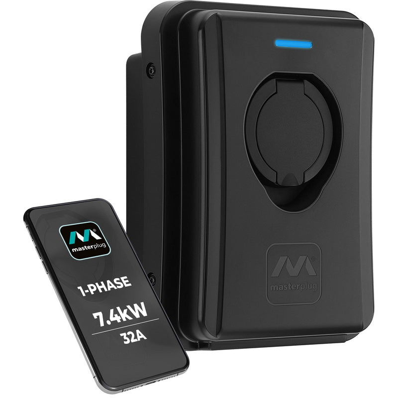 Masterplug EV Smart Wall Charger Type 2 Single Phase Socketed Mode 3 IP55 7.4kW 32A