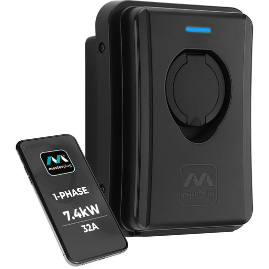 Masterplug EV Smart Wall Charger Type 2 Single Phase Socketed Mode 3 IP55 7.4kW 32A