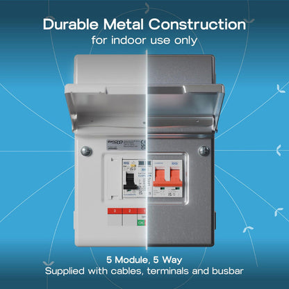 BG Sync Energy EV Charger Populated Consumer Unit 5 Way IP20 100A Main Switch 40A RCBO Type 2 SPD