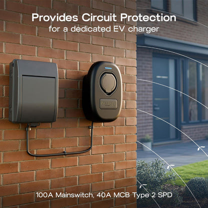 BG Sync Energy EV Charger Populated Consumer Unit 5 Way IP65 100A Main Switch 40A MCB Type 2 SPD