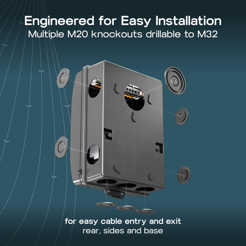 BG Sync Energy EV Charger Populated Consumer Unit 5 Way IP65 100A Main Switch 40A MCB Type 2 SPD