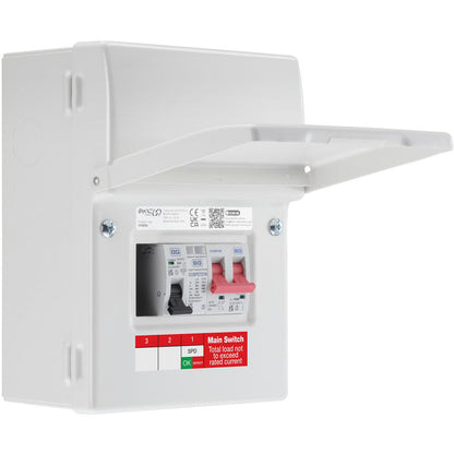 BG Sync Energy EV Charger Populated Consumer Unit 5 Way IP20 100A Main Switch 40A MCB Type 2 SPD