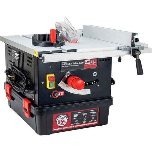SIP 2-in-1 Table Saw with Integrated Dust Extractor