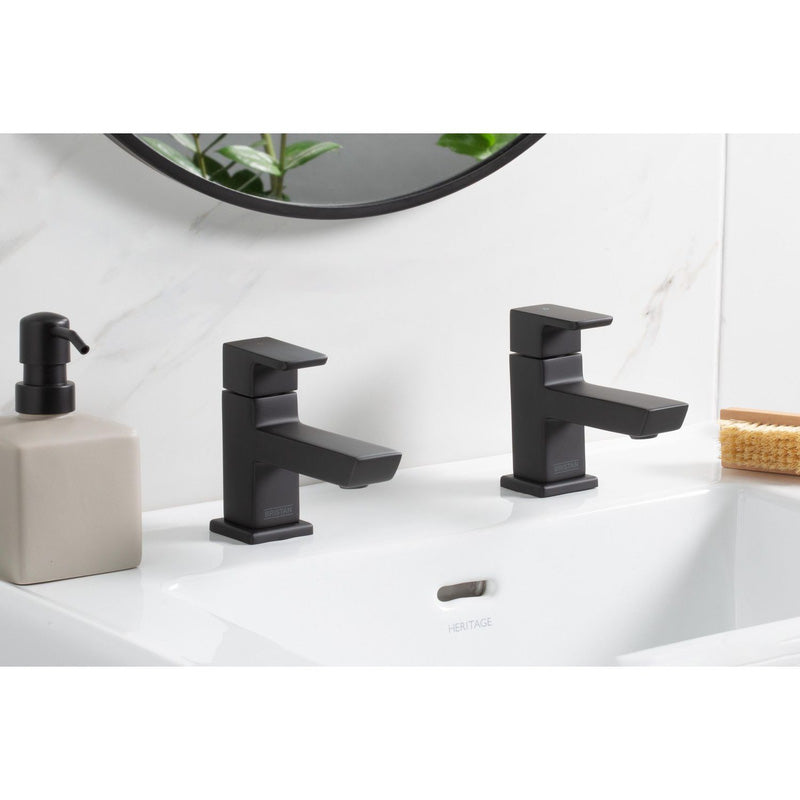 Bristan Cobalt Basin Pillar Taps Black