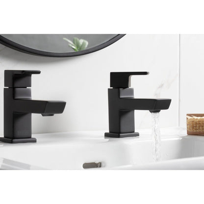 Bristan Cobalt Basin Pillar Taps Black
