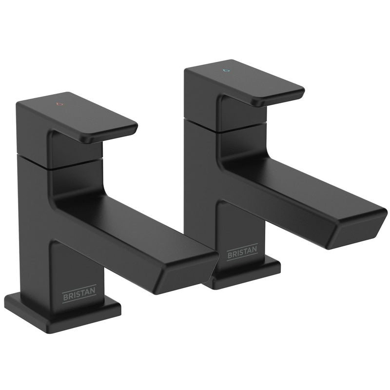 Bristan Cobalt Basin Pillar Taps Black