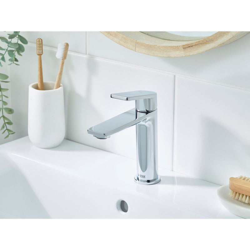 Bristan Frammento Eco Start Basin Mixer with Clicker Waste Chrome