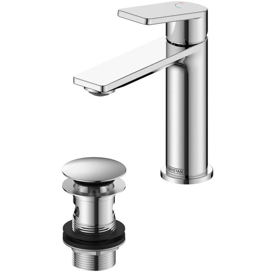 Bristan Frammento Eco Start Basin Mixer with Clicker Waste Chrome