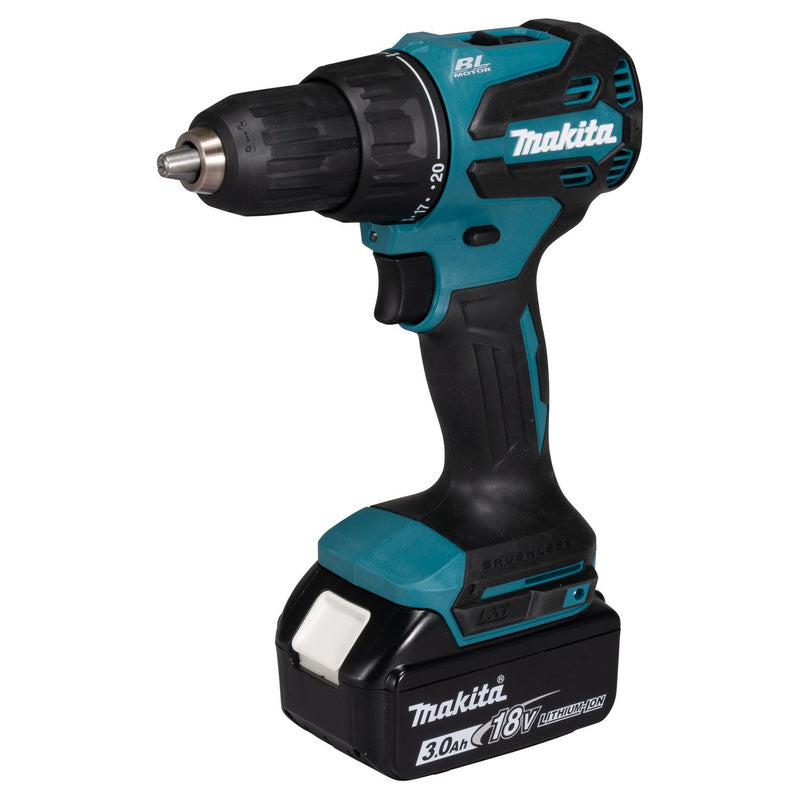 Makita DHP490SFX2 18V Brushless Combi Drill and 101 Piece Accessory Set 1 x 3.0Ah