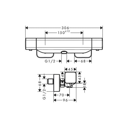 Hansgrohe Ecostat E Thermostatic Shower Valve Chrome