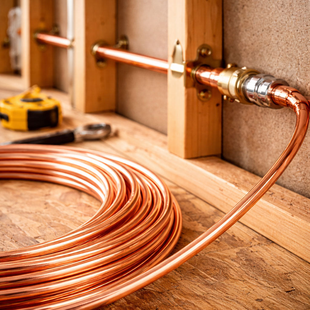 Flexible 10mm copper pipe coil suitable for heating and water installations