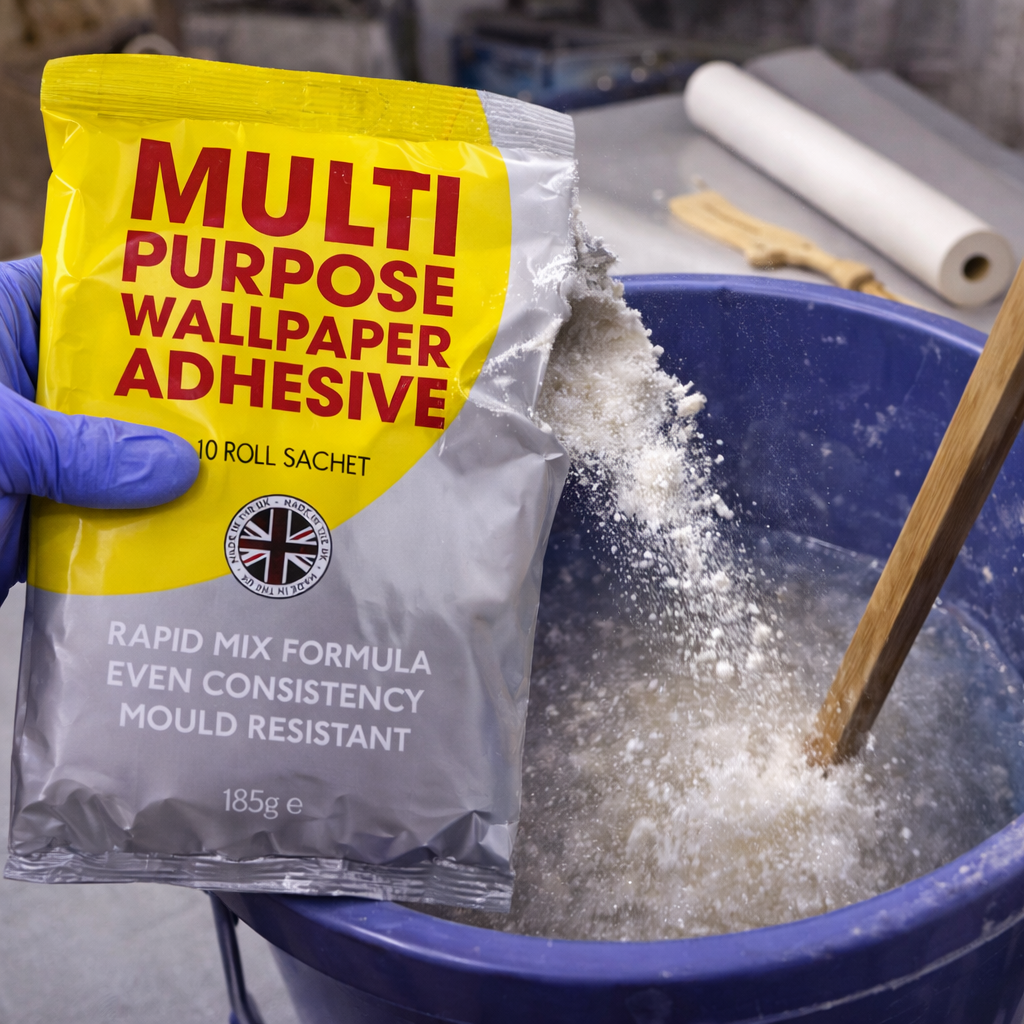 Multi-Purpose Wallpaper Adhesive – 10-Roll Coverage, Strong Bonding