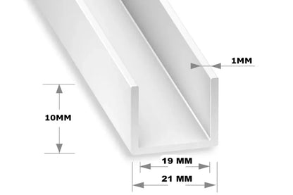 PVC U Channel White Rigid Plastic Edge Protector Cezar Profile Edge Trim